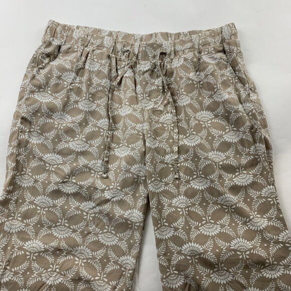 PETITE Old Navy Tan Printed Challis Relaxed Pull On Pant PM - Picture 2 of 7